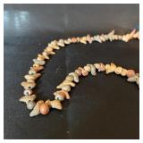 Vintage Stone Chip Bead Necklace in Earth Tones
