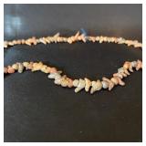 Vintage Stone Chip Bead Necklace in Earth Tones