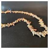 Vintage Stone Chip Bead Necklace in Earth Tones
