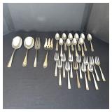 Collection of Vintage Silverplate Flatware including Serving Pieces, Forks, and Spoons