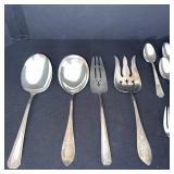 Collection of Vintage Silverplate Flatware including Serving Pieces, Forks, and Spoons