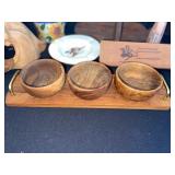 Eclectic Vintage Decorative Lot - Wood Carvings, Pottery, Ceramic Fish Dishes, and More