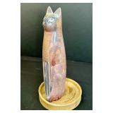 Eclectic Vintage Decorative Lot - Wood Carvings, Pottery, Ceramic Fish Dishes, and More