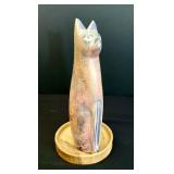 Eclectic Vintage Decorative Lot - Wood Carvings, Pottery, Ceramic Fish Dishes, and More