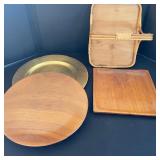 Eclectic Vintage Decorative Lot - Wood Carvings, Pottery, Ceramic Fish Dishes, and More