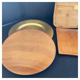 Eclectic Vintage Decorative Lot - Wood Carvings, Pottery, Ceramic Fish Dishes, and More