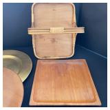 Eclectic Vintage Decorative Lot - Wood Carvings, Pottery, Ceramic Fish Dishes, and More