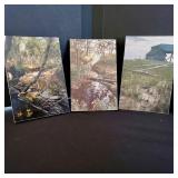 Set of 6 Vintage Landscape Photos and 2 Religious Themed Wall Plaques