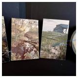 Set of 6 Vintage Landscape Photos and 2 Religious Themed Wall Plaques