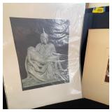 Collection of Art Prints, Historic Maps, and Limited Edition Linocut