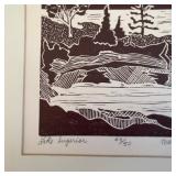 Collection of Art Prints, Historic Maps, and Limited Edition Linocut