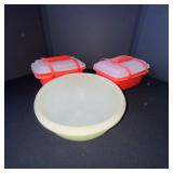Vintage Tupperware Storage Container Set with Lids and Carriers - 8 Pieces