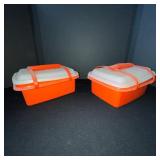 Vintage Tupperware Storage Container Set with Lids and Carriers - 8 Pieces