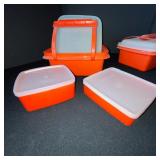 Vintage Tupperware Storage Container Set with Lids and Carriers - 8 Pieces