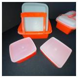 Vintage Tupperware Storage Container Set with Lids and Carriers - 8 Pieces