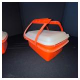 Vintage Tupperware Storage Container Set with Lids and Carriers - 8 Pieces