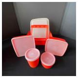Vintage Tupperware Storage Container Set with Lids and Carriers - 8 Pieces