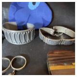 Vintage Jewelry and Accessory Collection with Blue Floral Coin Purse