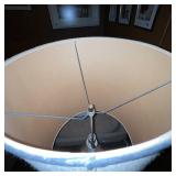 Vintage Table Lamp with Tall Shade and Wooden Side Table