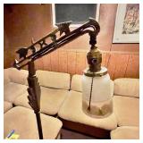 Vintage Adjustable Cast Iron Floor Lamp with Arrow Motif