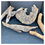 Collection of Driftwood and Pine Cones with Rustic Wooden Caddy