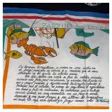 Vintage Kitchen Decor Lot with Linens, Wood Plaque, Ceramic and Glass Accents