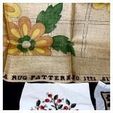 Lot of 4 Vintage Needlework and Rug Canvas Patterns with Instructions