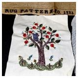 Lot of 4 Vintage Needlework and Rug Canvas Patterns with Instructions