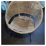 Wicker Accent Chair with Wear and Vintage Scotch Kooler