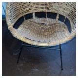 Wicker Accent Chair with Wear and Vintage Scotch Kooler