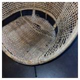 Wicker Accent Chair with Wear and Vintage Scotch Kooler