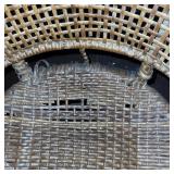 Wicker Accent Chair with Wear and Vintage Scotch Kooler