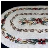 Wicker Basket with 3 Assorted Decorative Rugs