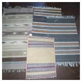 Assorted Set of 4 Southwestern and Woven Area Rugs