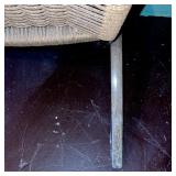 Vintage Woven Cord Folding Chair with Wooden Frame