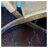 Vintage Woven Cord Folding Chair with Wooden Frame