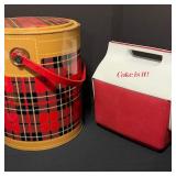 Vintage Scotch Kooler 4 Gal Tin and Coca-Cola Igloo Cooler Set