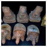 Collection of 12 Decorative Cast Stone and Metal Animal Figurines
