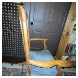 Vintage Wooden Rocking Chair with Upholstered Seat