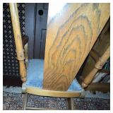 Vintage Wooden Rocking Chair with Upholstered Seat