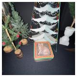 Holiday Decor Collection with Artificial Trees, Tin, and Ornaments
