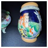 Vintage Collectibles Lot: Silver Pitcher, Porcelain Vase, Stein, Cut Glass Dish, Souvenir Cup