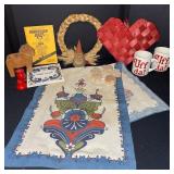 Scandinavian Decor Collection with Towels, Uff Da Mugs, Dala Horse, and Folk Art Accents