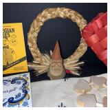 Scandinavian Decor Collection with Towels, Uff Da Mugs, Dala Horse, and Folk Art Accents