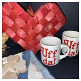 Scandinavian Decor Collection with Towels, Uff Da Mugs, Dala Horse, and Folk Art Accents
