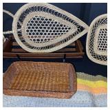 Kitchen Basket and Bread Pan Set with Woven Table Runner