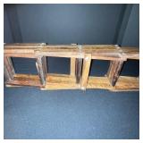 Vintage Wooden Expandable Book Rack with Carved Ram Accent