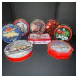 Collection of 13 Decorative Holiday and Collectible Tin Containers