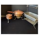 Set of Copper and Stainless Steel Cookware with Electric Rotisserie Grill