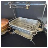 Set of Copper and Stainless Steel Cookware with Electric Rotisserie Grill
